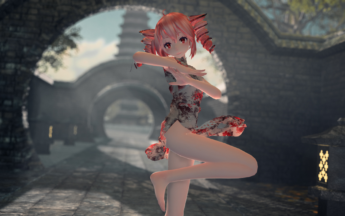 【风华美人重音酱】盛夏熬人时,荫下乘凉栖 {布料旗袍配布}_哔哩哔哩