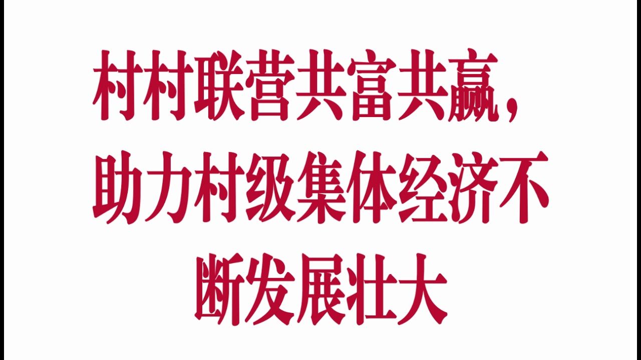 乡村振兴经验交流材料:村村联营共富共赢,助力村级集体经济不断发展壮大哔哩哔哩bilibili