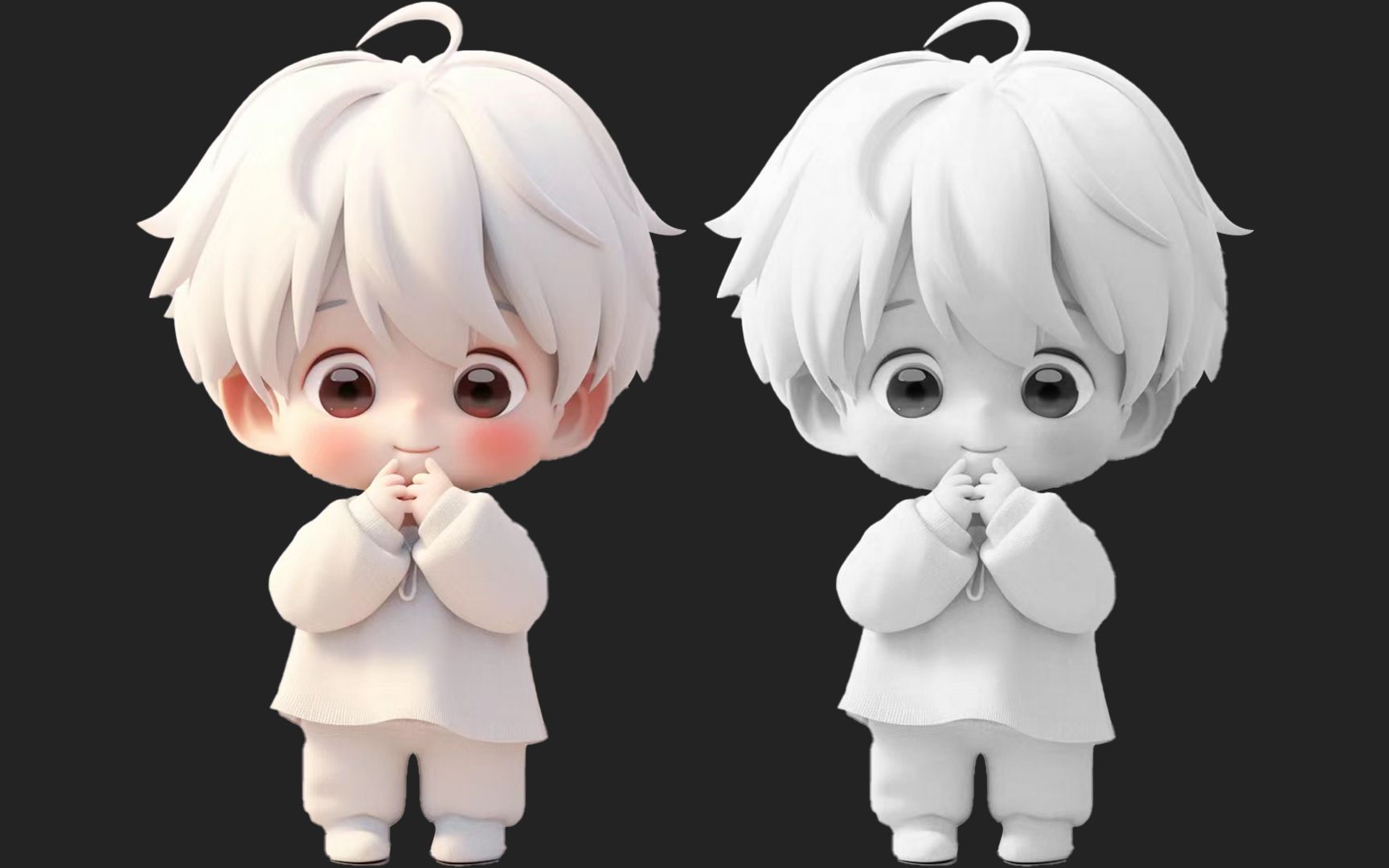 【zbrush手办雕刻】2小时教会你q版卡通角色手办建模!手办建模渲染全