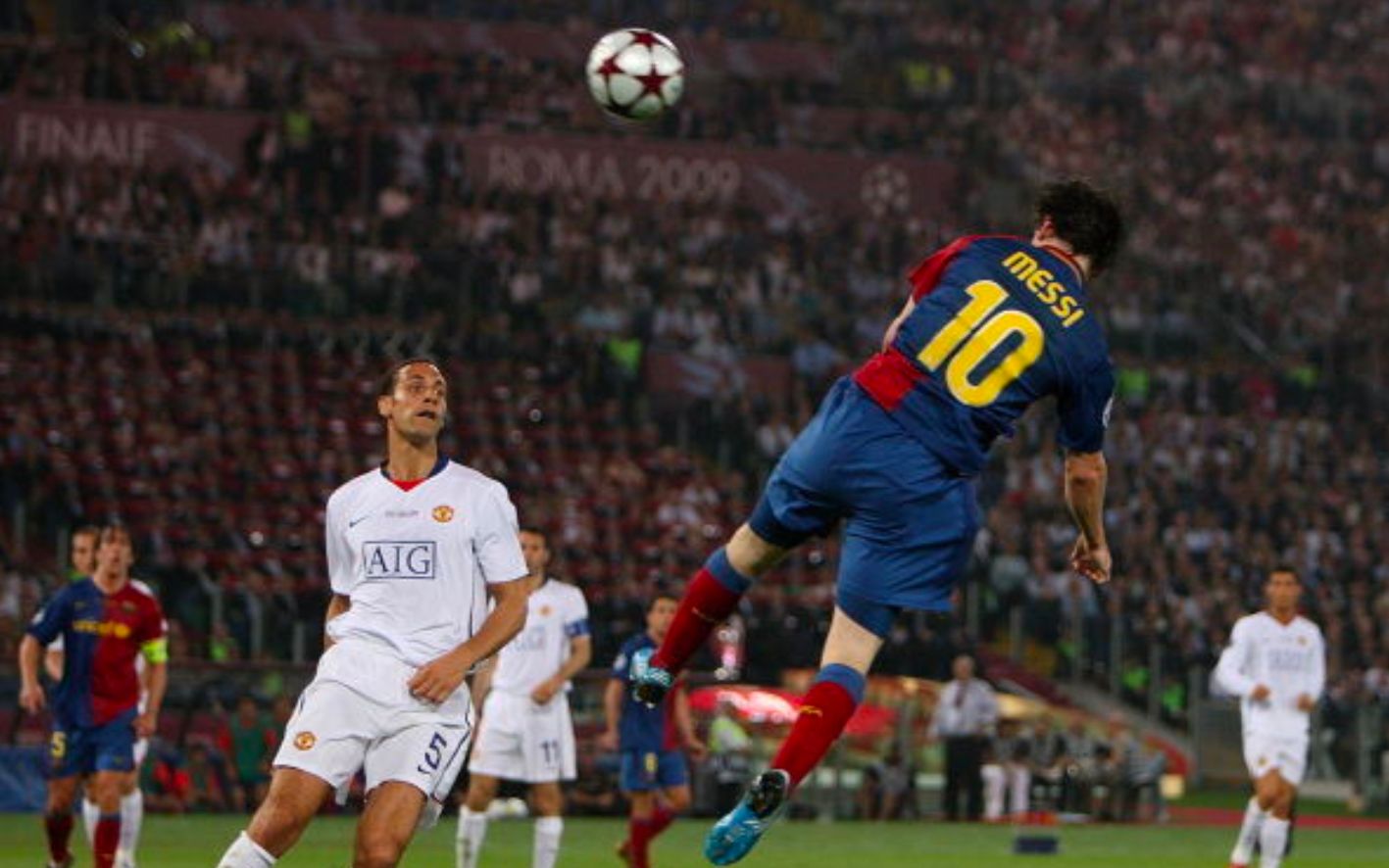 稀有向!梅西生涯十大头球:欧冠决赛攻破曼联领衔 那一刻他就像超人