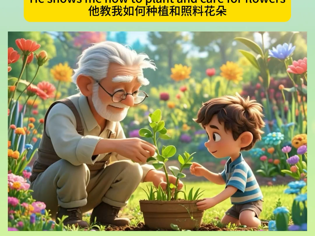 My Grandpa 我的爷爷~一分钟英语短文,练听力,磨耳朵,零基础轻松掌握哔哩哔哩bilibili