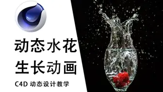 【C4D教程】30分钟带你了解高细节流体生长动画模拟，创建真实的动态水花