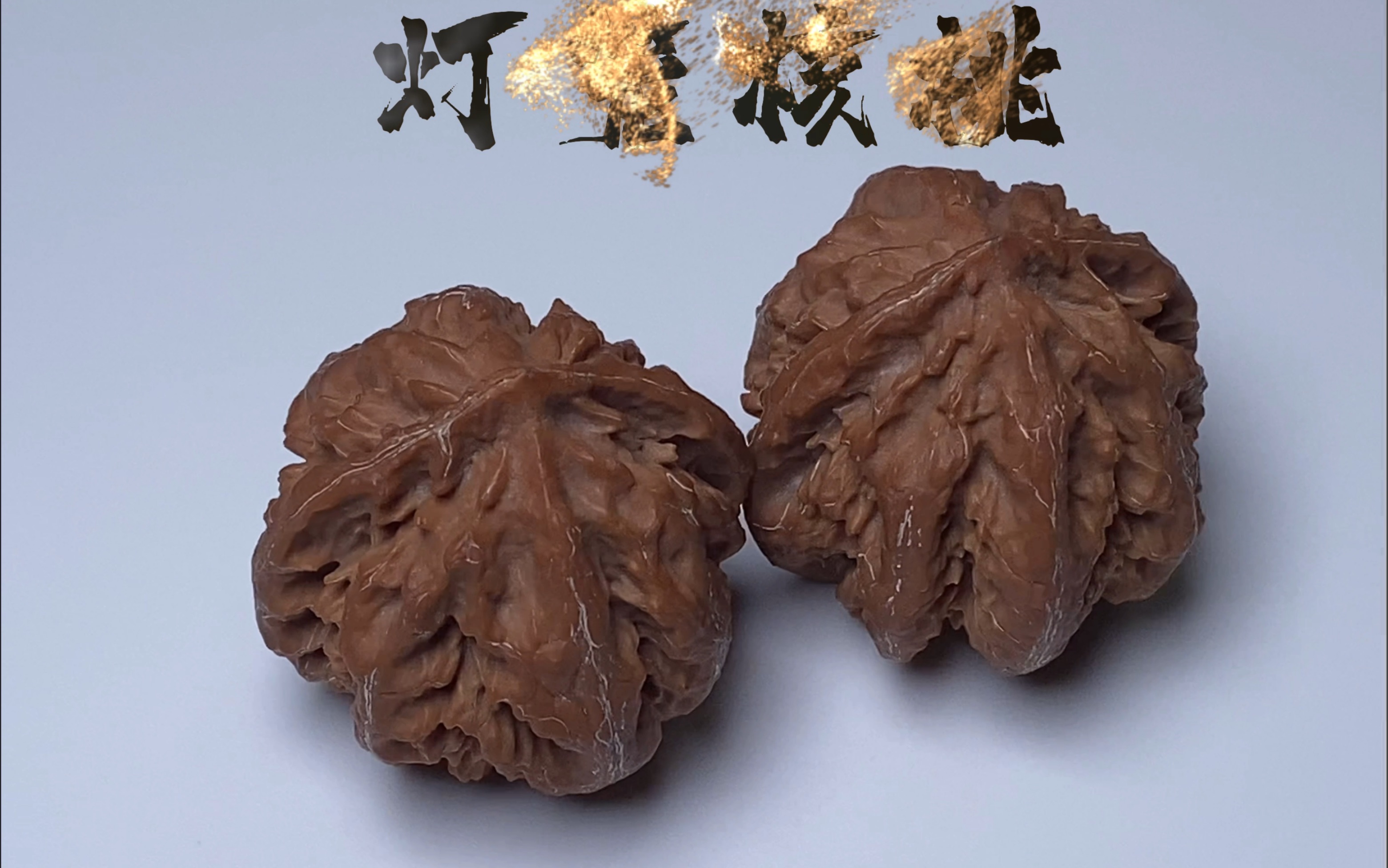 文玩核桃打底,陕西秦岭灯笼核桃.