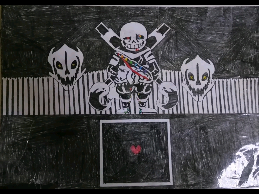 我的sans画作和龙骨炮(最后有彩蛋)