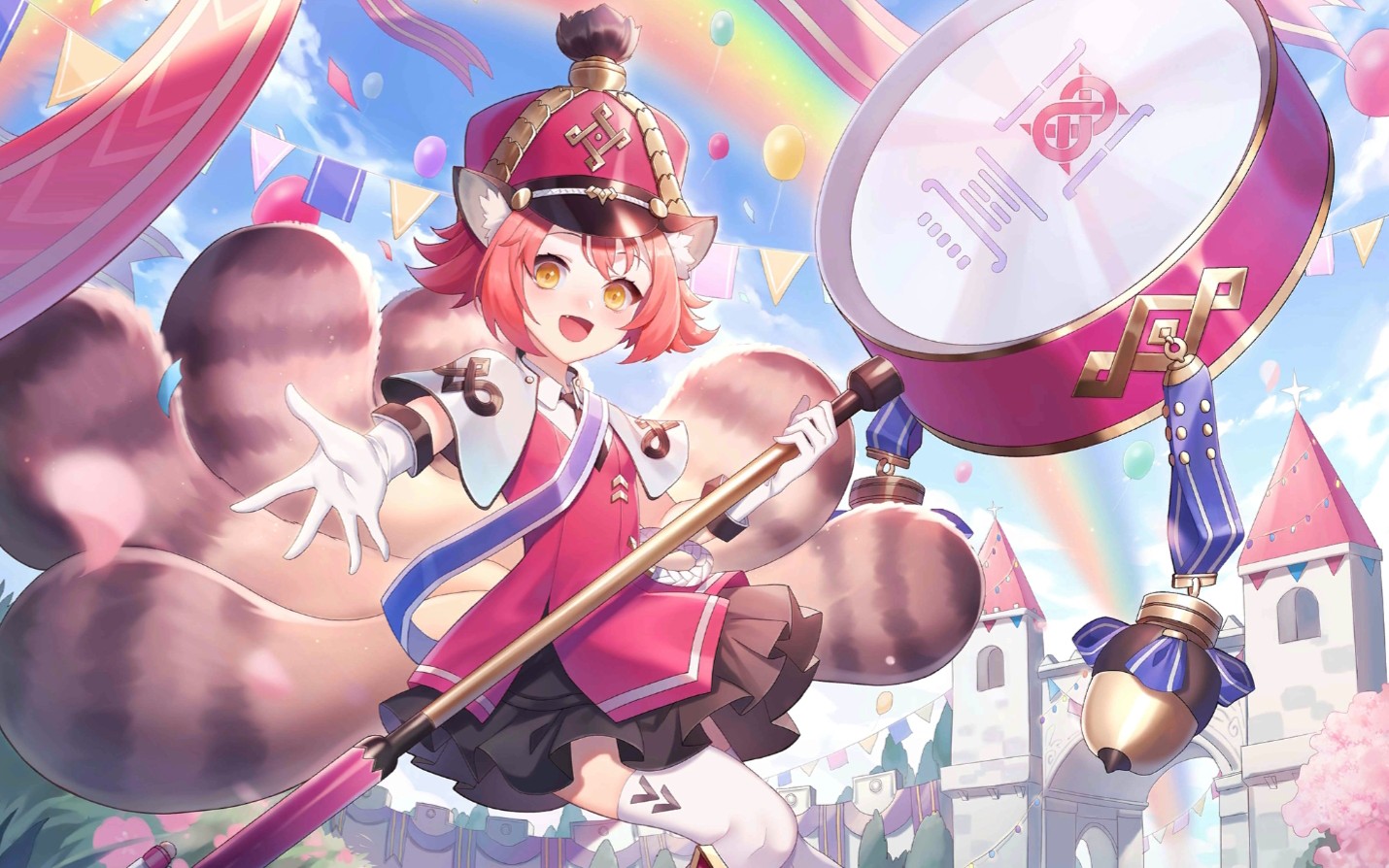 300大作战萌趣游乐场就算是用鼓砸人也是很痛的