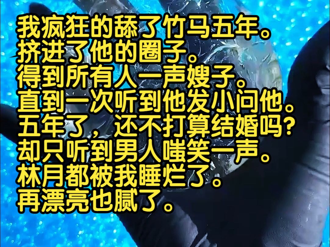 我疯狂的舔了竹马5年,挤进了他的圈子,得到所有人一声嫂子,直到一次听到他发小问他,五年了,还不打算结婚吗?却只听到男人嗤笑一声,林月都被我...