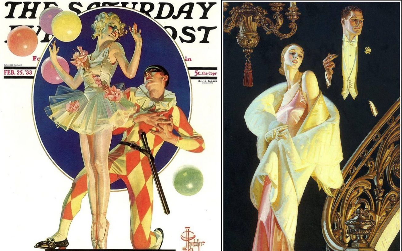 [图]美国黄金时代插画界巨佬，J.C.Leyendecker，摩登男女&The Arrow的缔造者