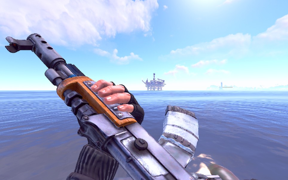 rust腐蚀菜鸟女玩家是怎样刷油井的附跳红卡房顶过程演示