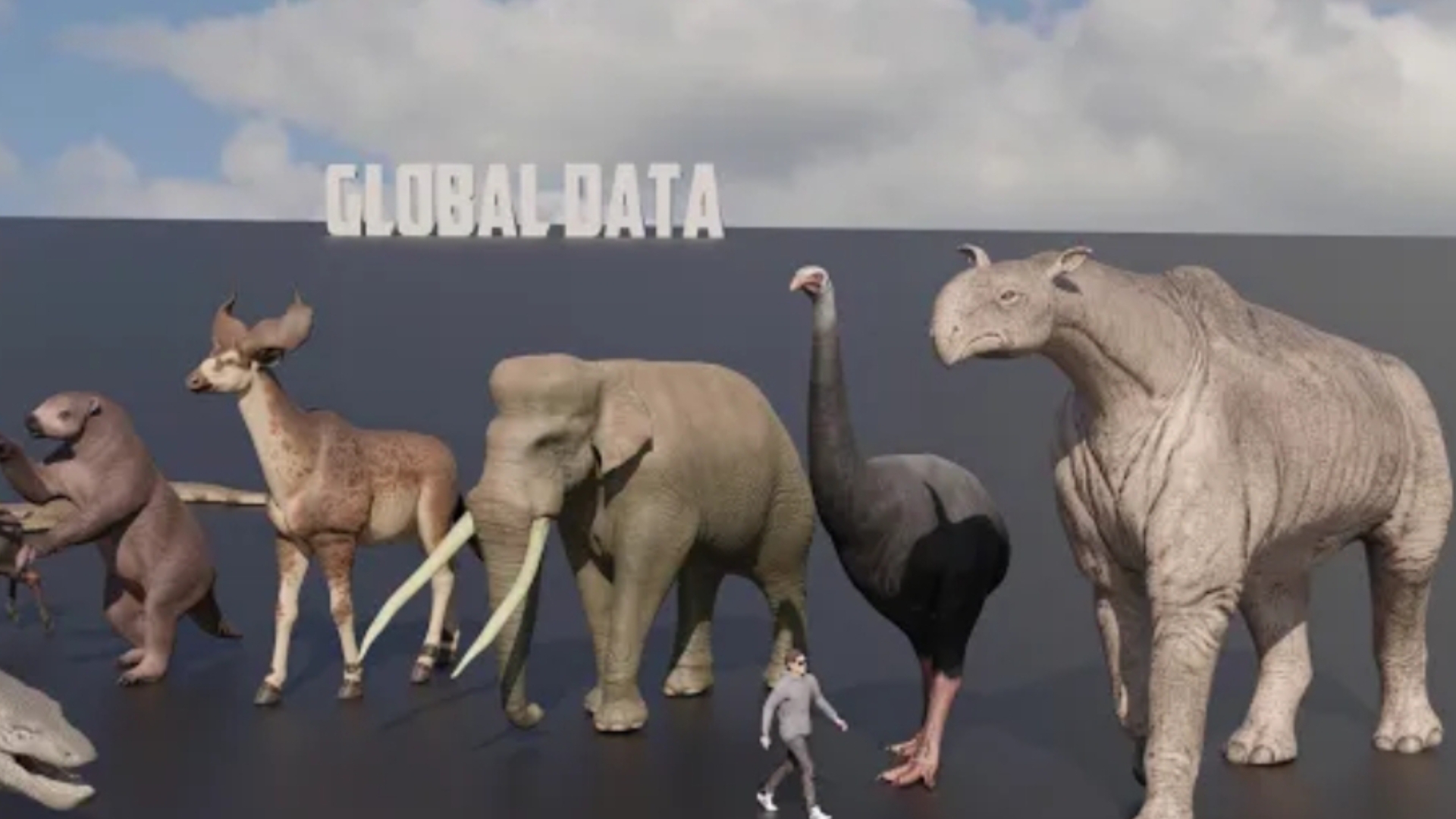 新生代动物体型对比