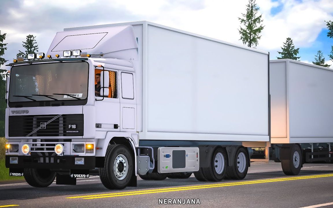 【youtube】欧卡2卡车mod_volvo f12 - f16 rigid & trailer - euro