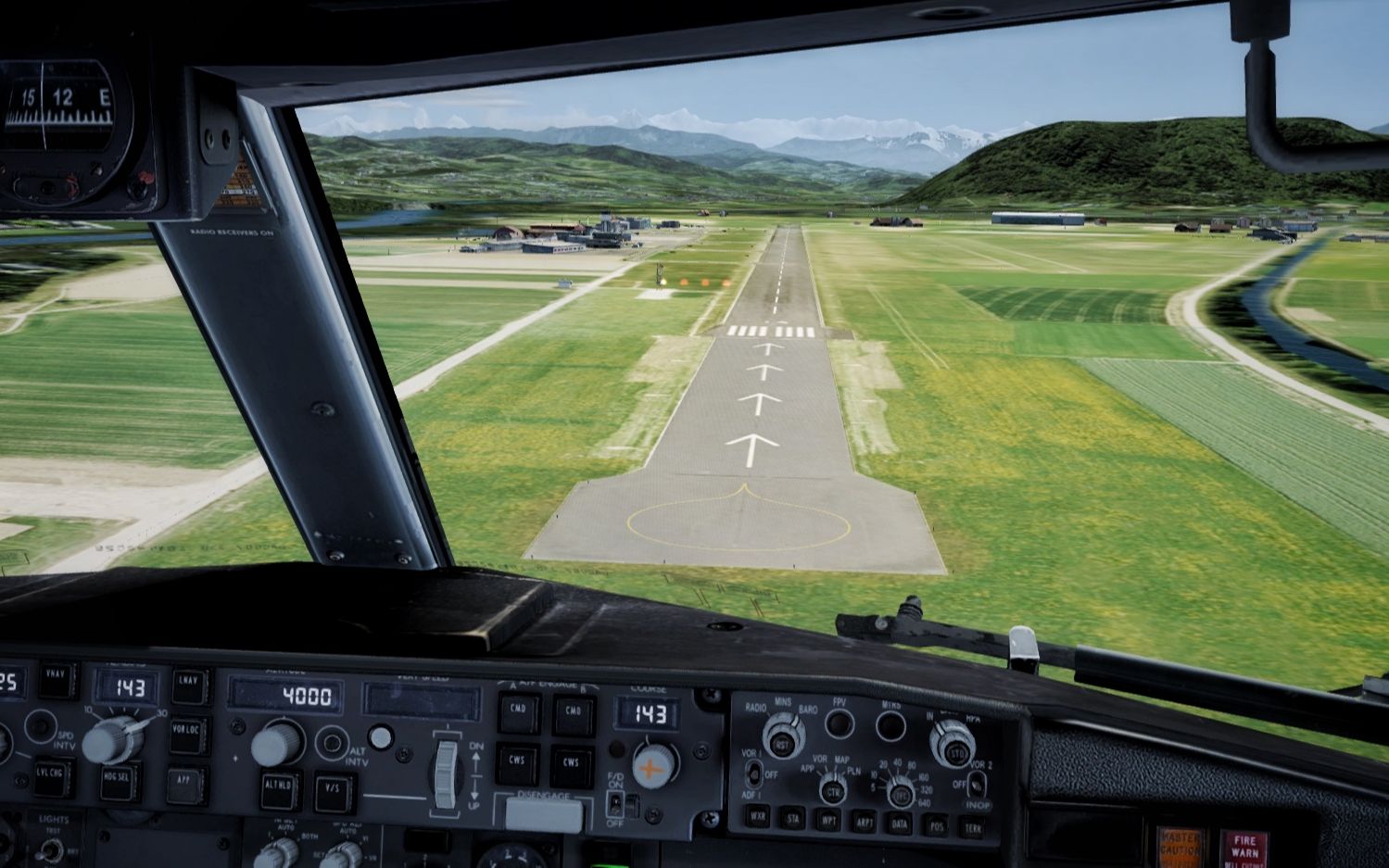 [p3d]b737目视进近伯尔尼窄跑道rwy14[附带真实视频]_哔哩哔哩_bili