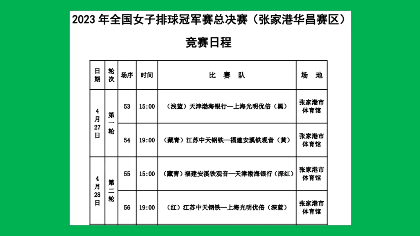 2023年全国女排冠军赛总决赛赛程出炉!哔哩哔哩bilibili