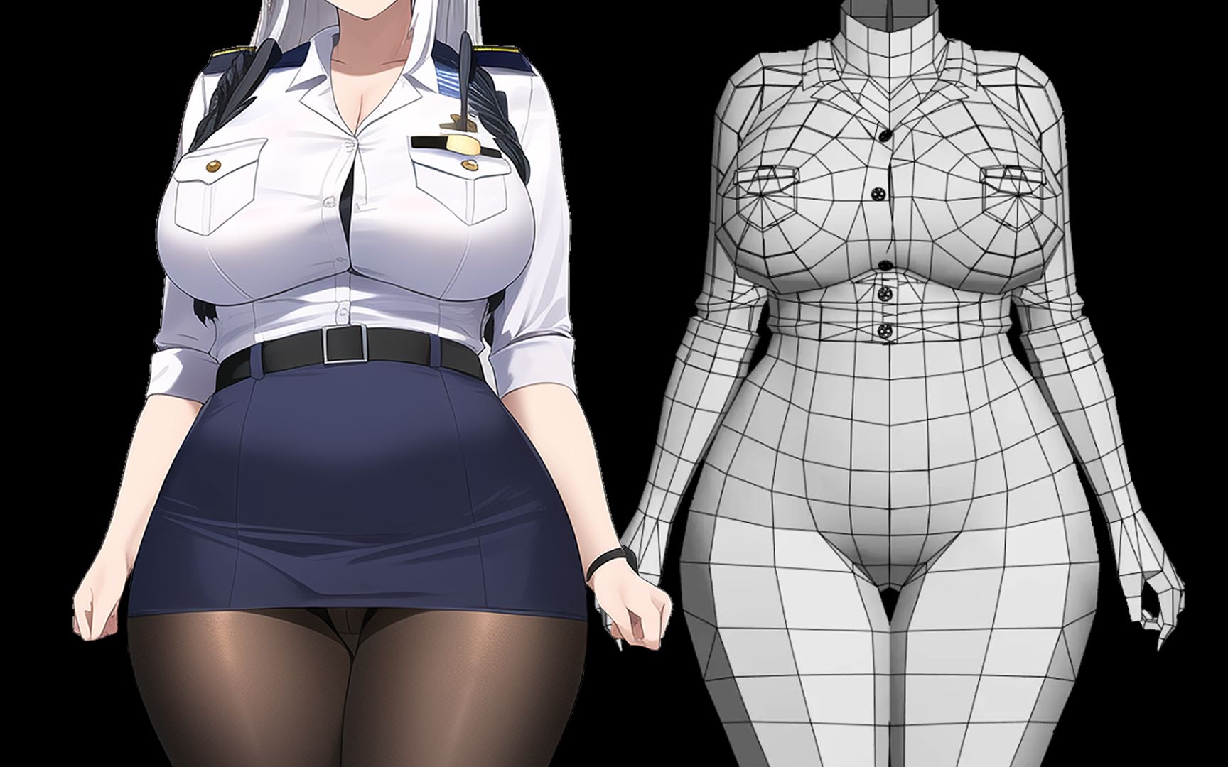 【制服】这样的身材和制服绝配!3DMAX制作女警官模型?3dmax人物建模哔哩哔哩bilibili