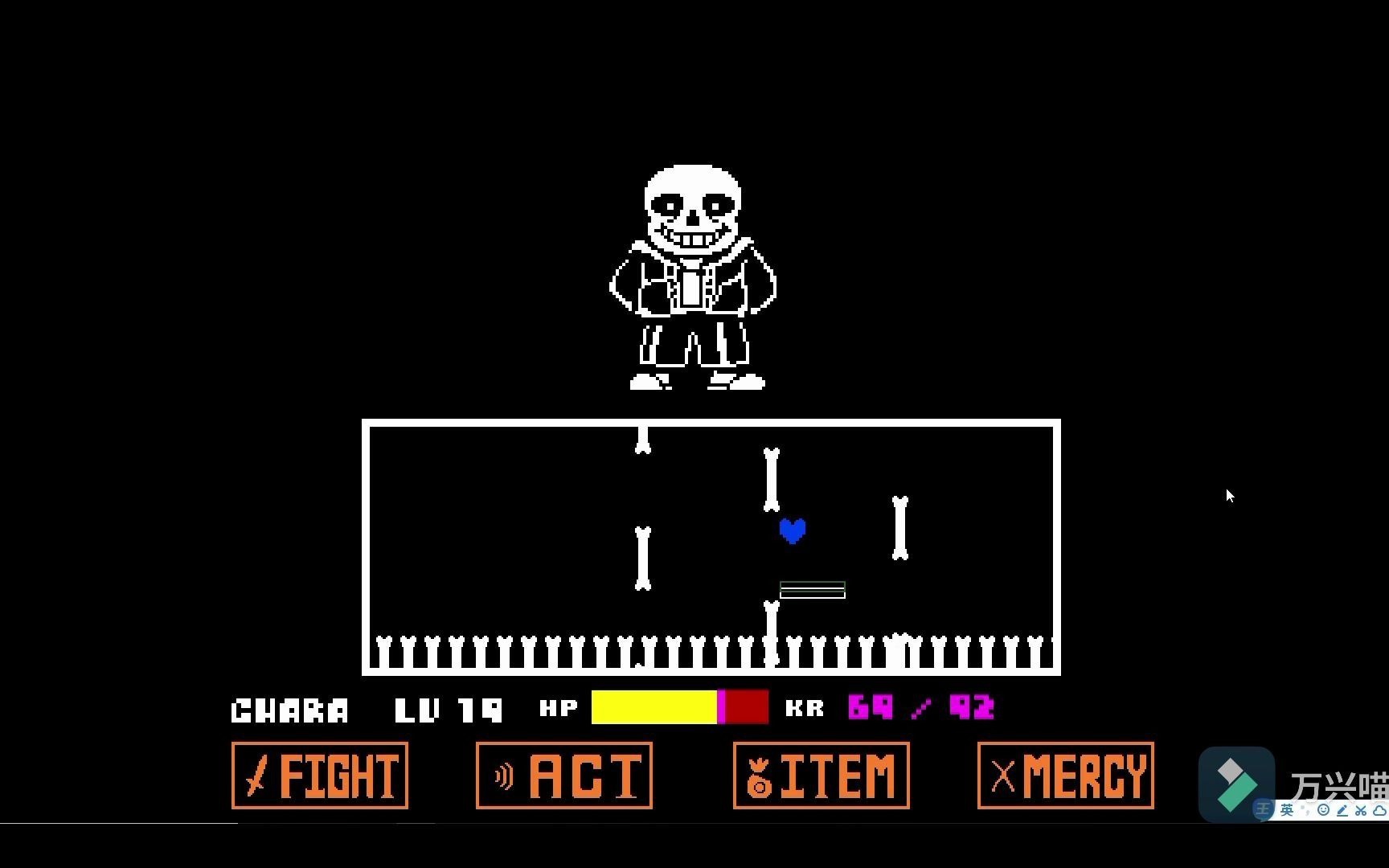 【undertale】sans模拟器全程按x通关 一阶段无药