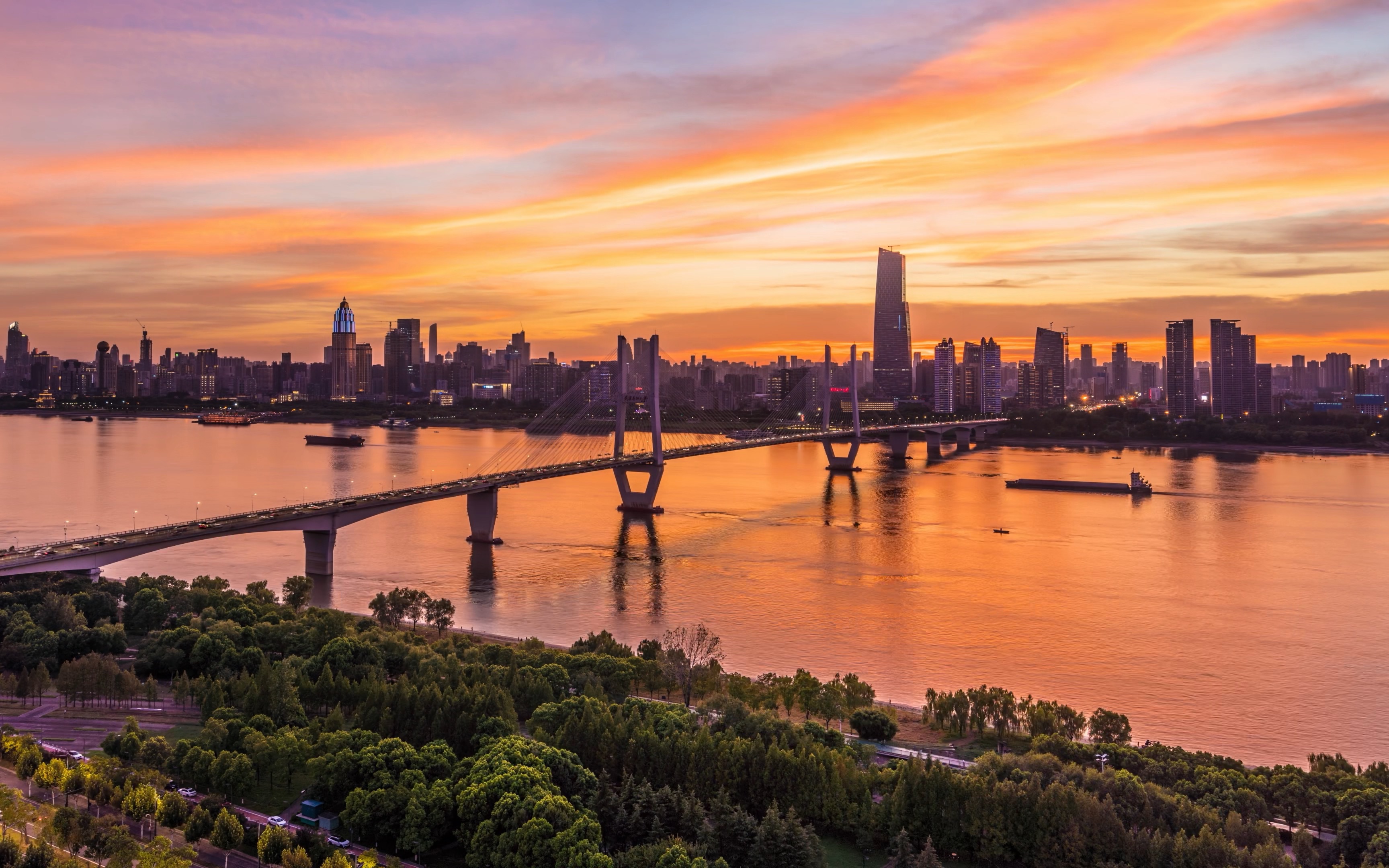 一分钟系列看超治愈系武汉晚霞