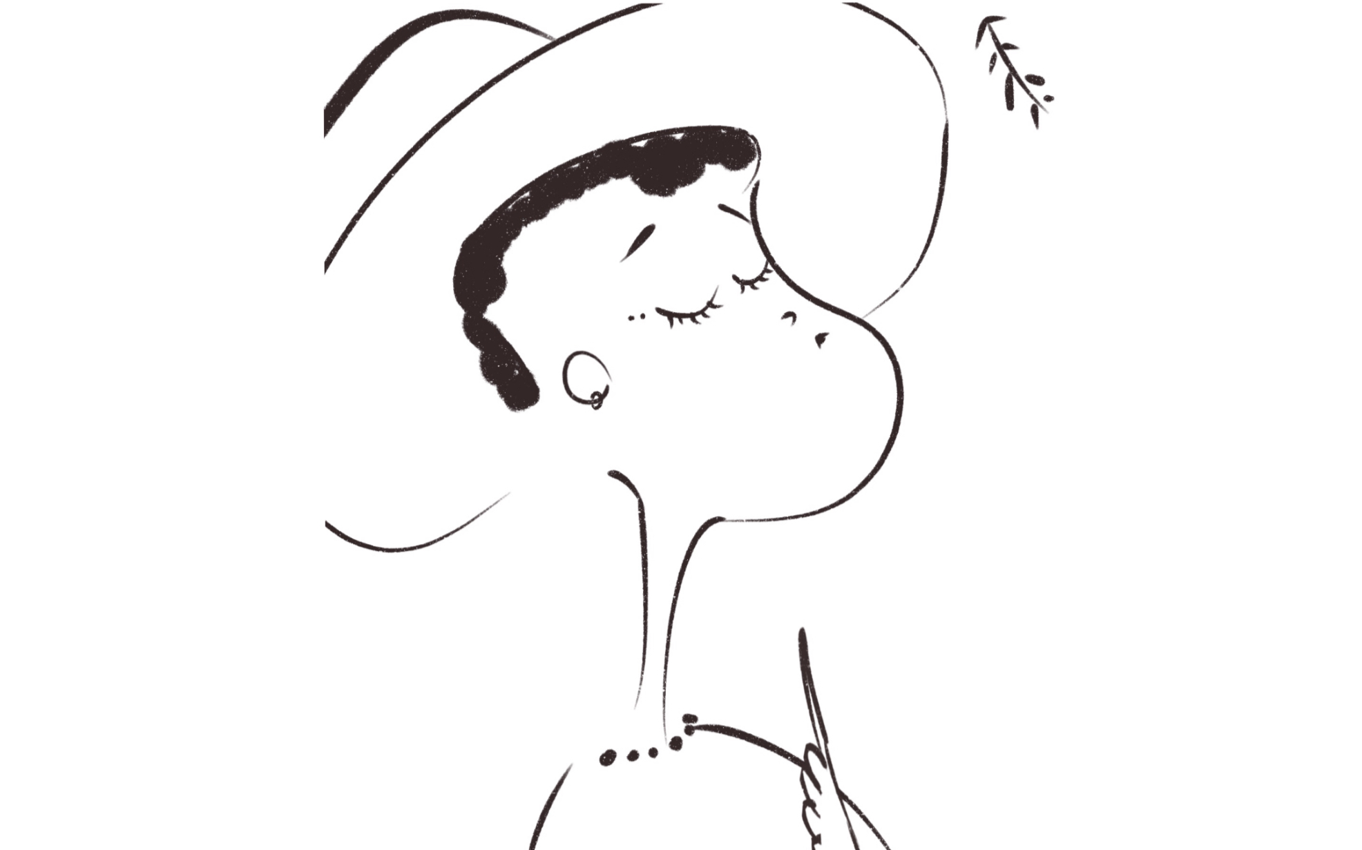 酷女孩极简头像插画21极简趣味线条画onlyyou