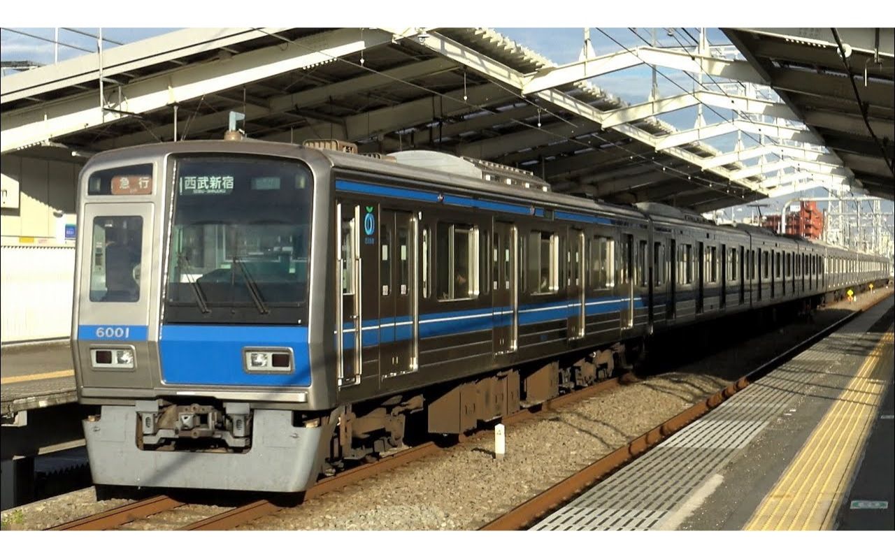 【4k】西武新宿线99拝岛线6000系6101f(日立后期gto-vvvf)到着99