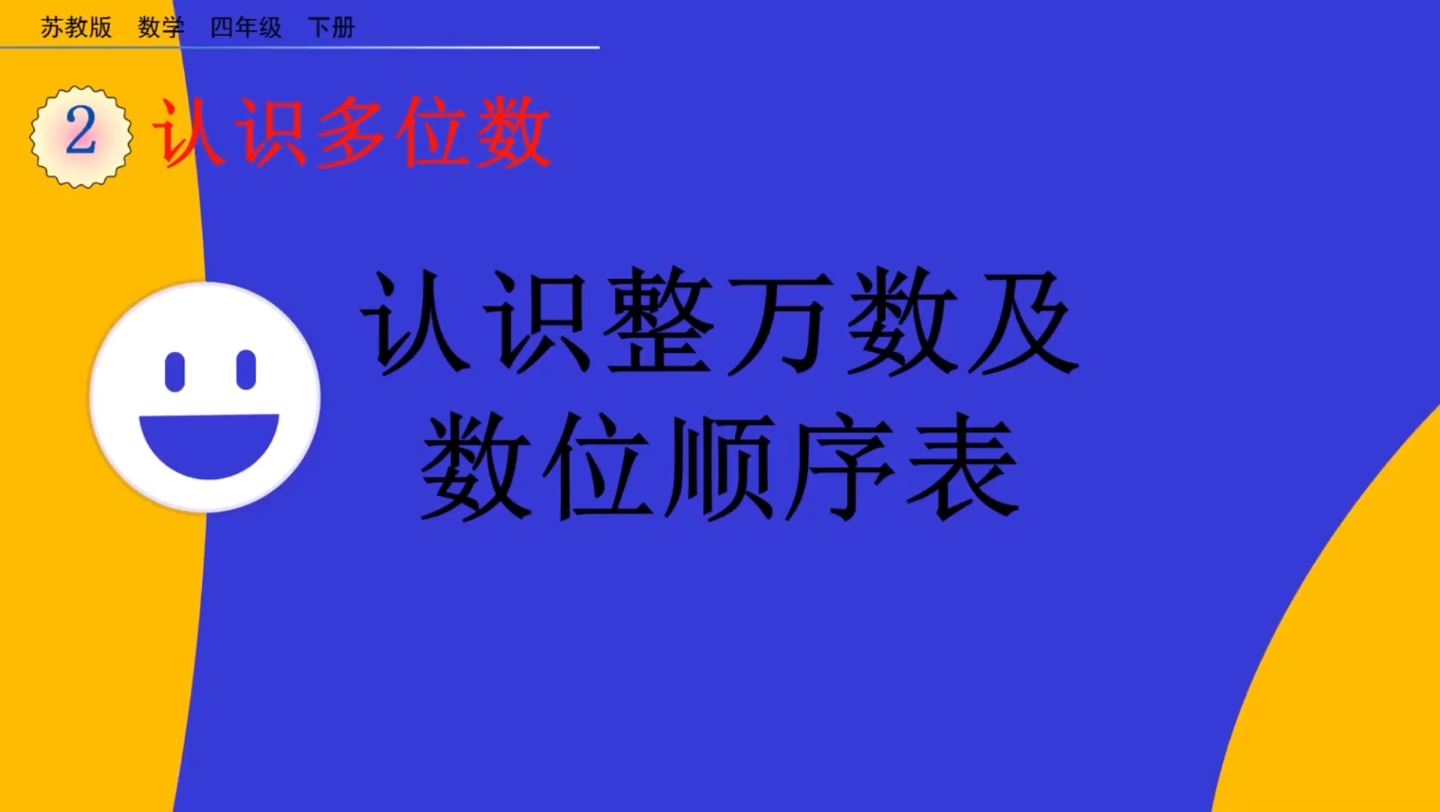 [图]苏教版四年级数学下册2.1认识整万数及数位顺序表