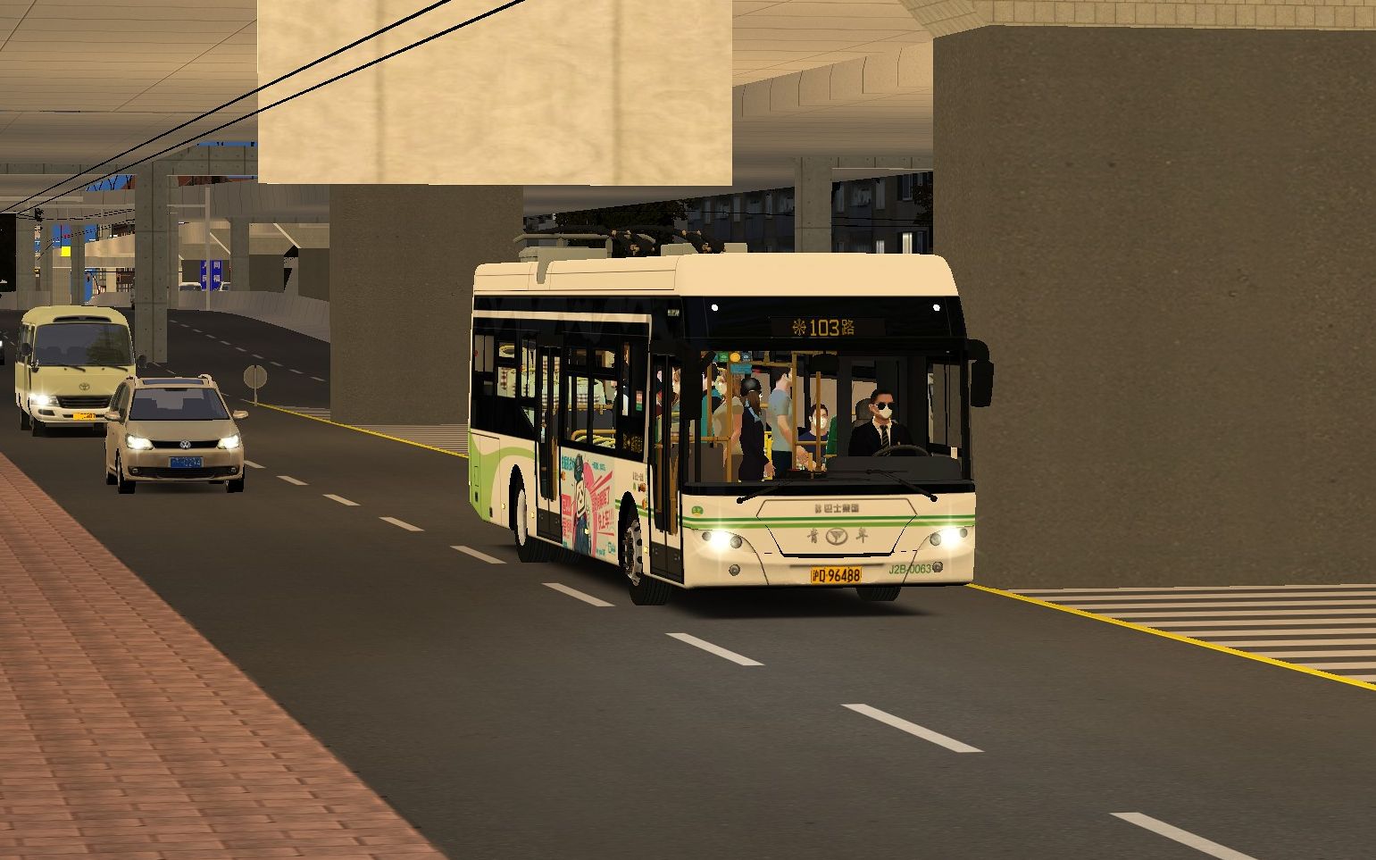 驾驶jnp6120bev1支援广佛103线|omsi 青年电车