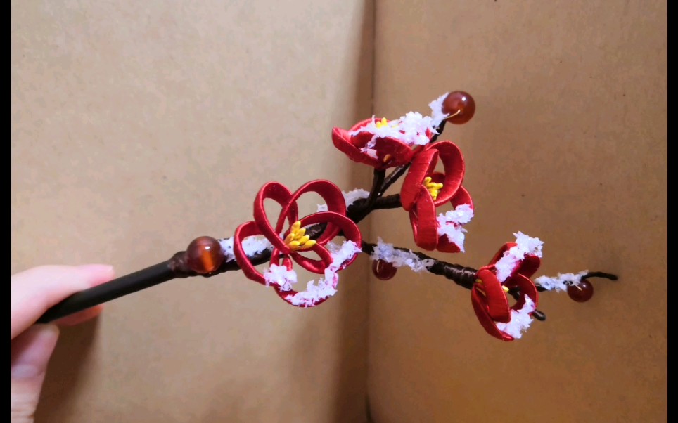 原创缠花发簪 梅花【凌霜傲雪】汉服配饰手作_哔哩哔哩 (゜-゜)つロ
