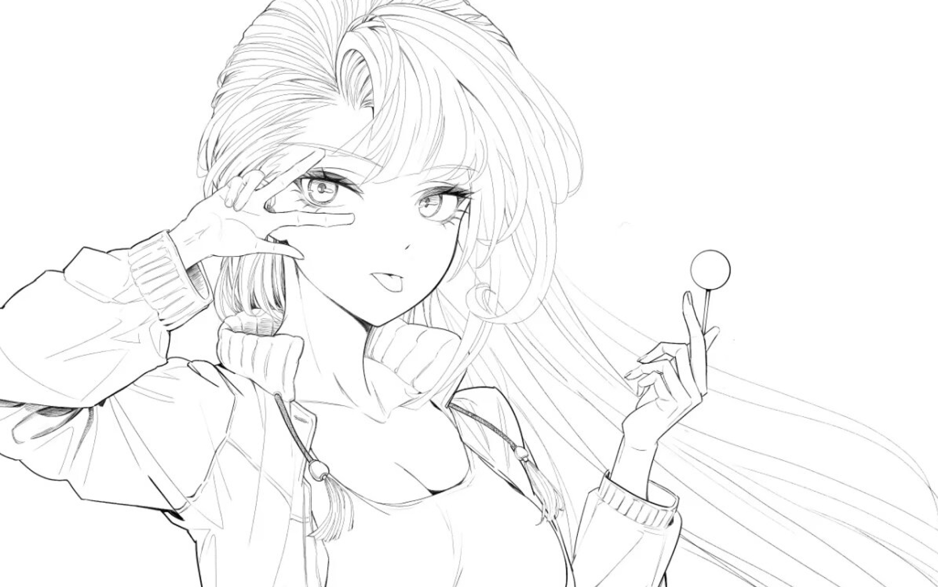 新人up主紫兔线稿原速录屏