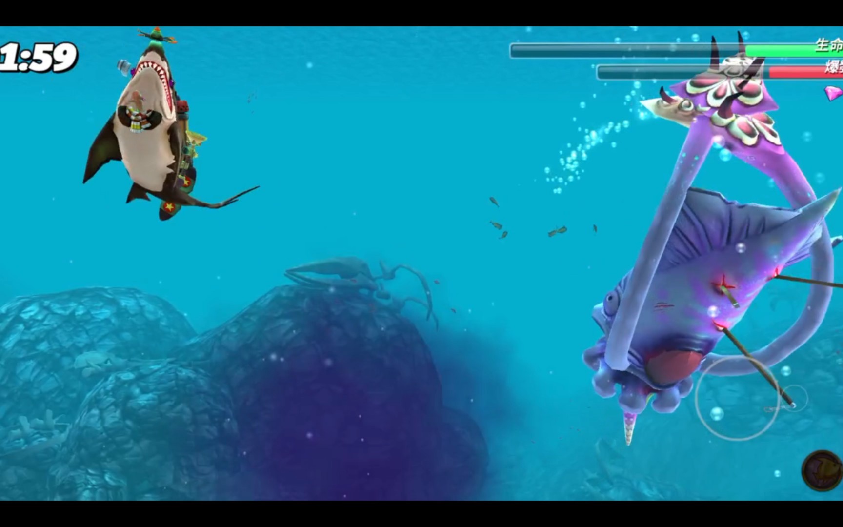 [饥饿鲨世界] 巨齿鲨133秒爆杀巨大乌贼09