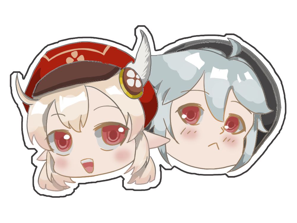 【菜鸟百日绘】day1摸一个可莉和雷泽的双人贴贴