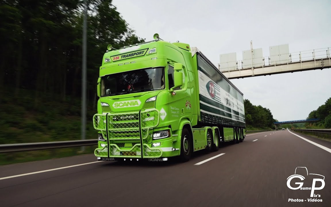 【汽车文化】4k 路拍欧卡 斯堪尼亚scania r450 改装车 transport 3x3