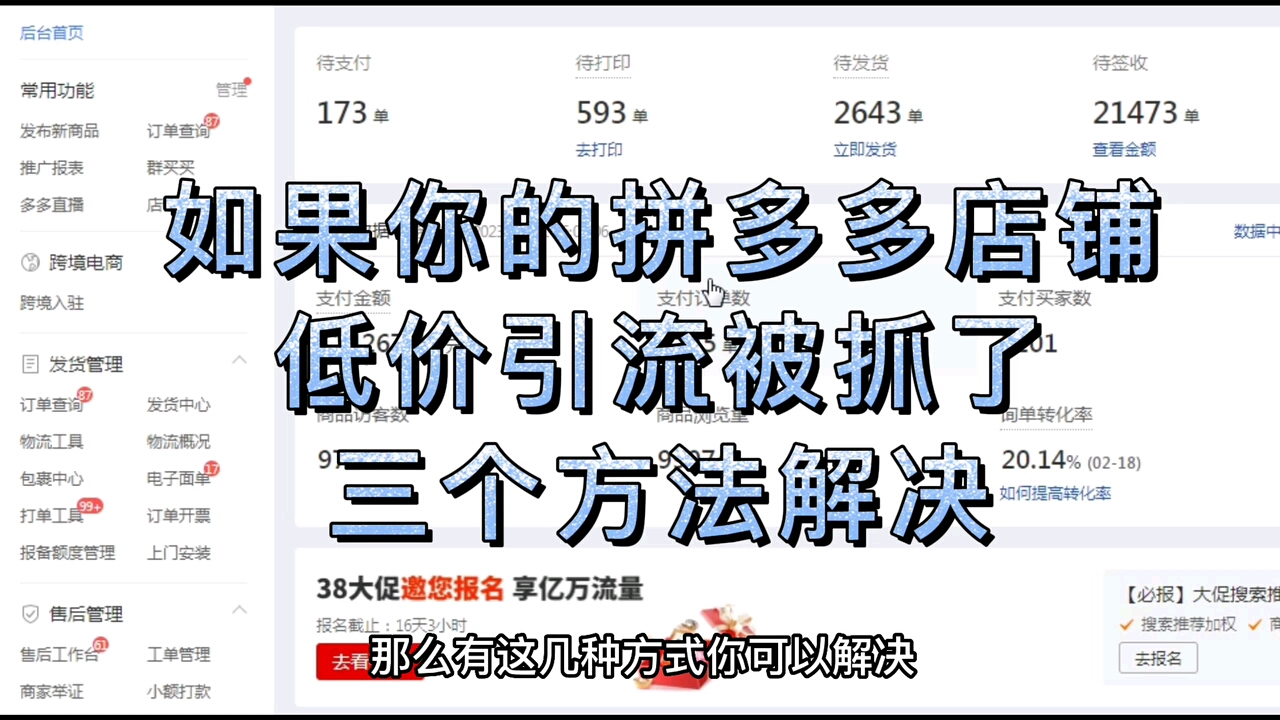 如果你的拼多多店铺低价引流被抓了三个方法解决哔哩哔哩bilibili