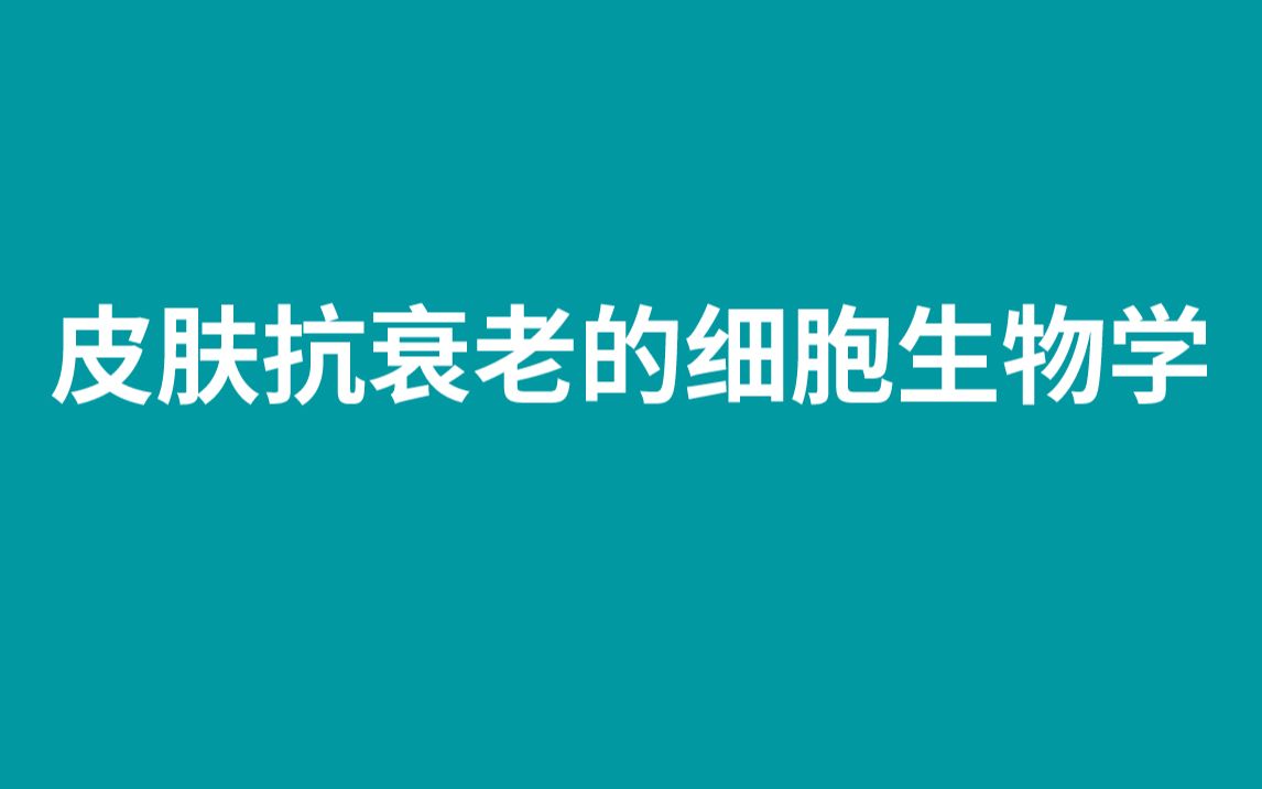 【2022抗衰研讨】3、皮肤抗衰老的细胞生物学哔哩哔哩bilibili