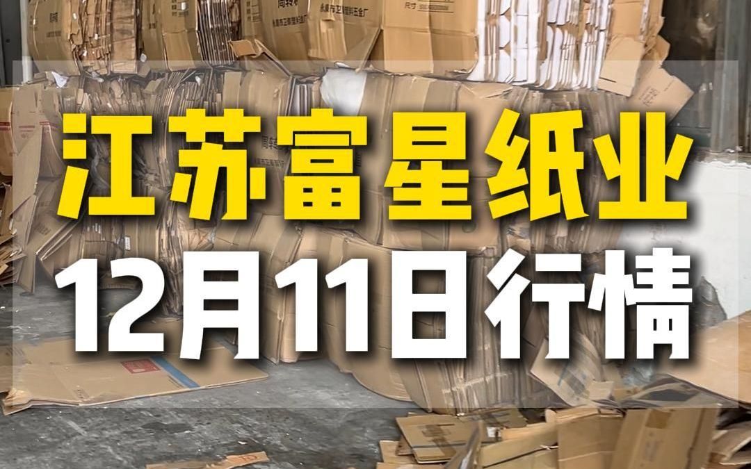 12月11日江苏响水富星纸业今日行情参考哔哩哔哩bilibili