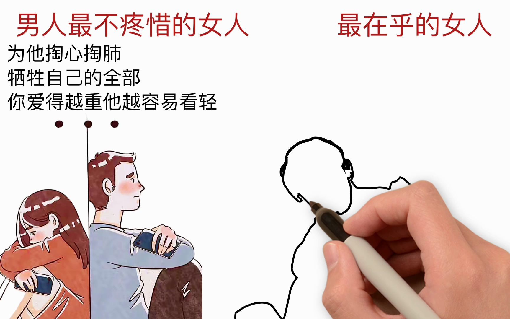 [图]男人最不疼惜的女人VS男人最在乎的女人，有什么不同？很精辟扎心