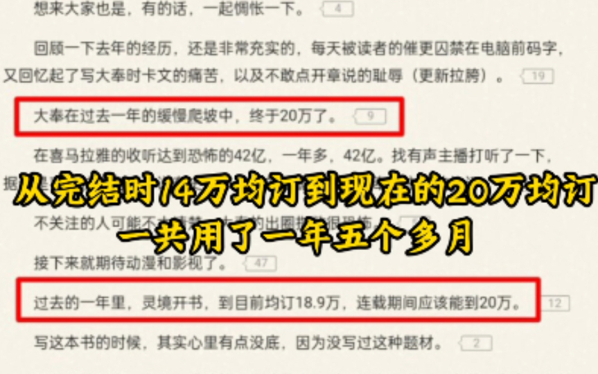 【太强了】《大奉打更人》二十万均订了!而且《灵境行者》也已经18.9万均订,连载期间20万均订板上钉钉,卖报的将会成为新的主站之王吗?哔哩哔哩...