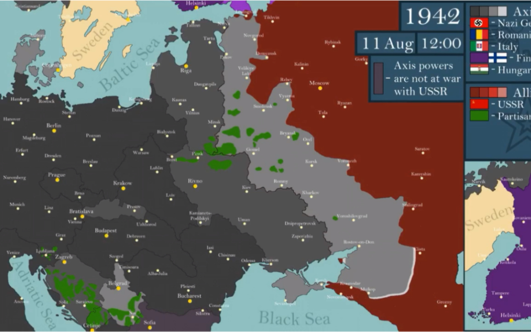 历史地图二战东线战场每半天战线变化19411945