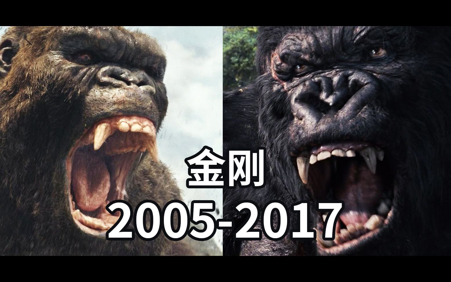 【1080p超清】怪兽之王 2005年版金刚与2017年版金刚对比 你更爱哪