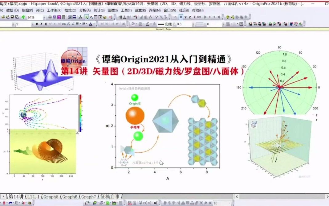 Origin绘制矢量图(2D/3D/磁力线/罗盘图/八面体)哔哩哔哩bilibili