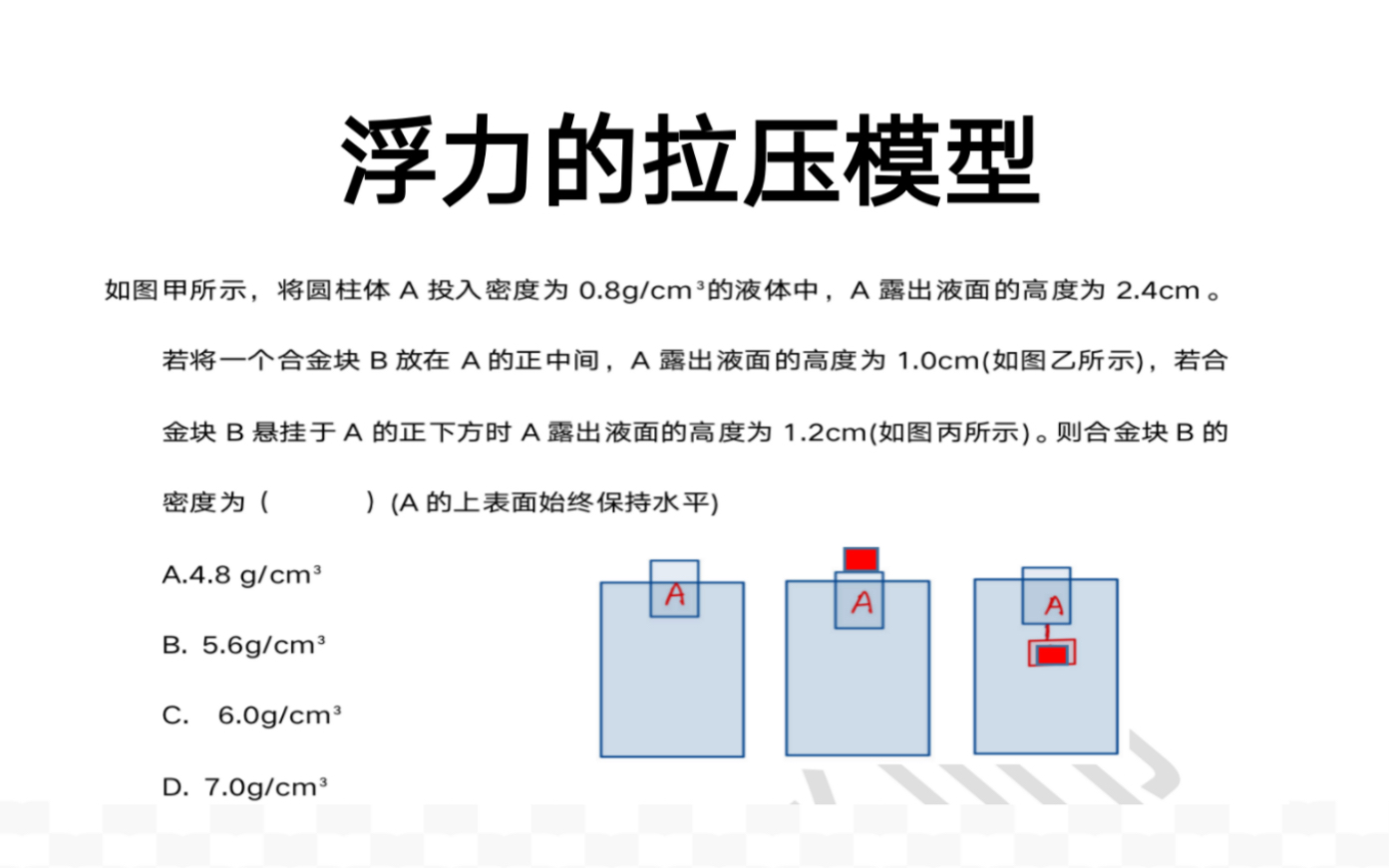 【好题分享1】浮力的拉压模型的综合习题,据说班里百分之九十九以上做不出来!快来试试吧哔哩哔哩bilibili