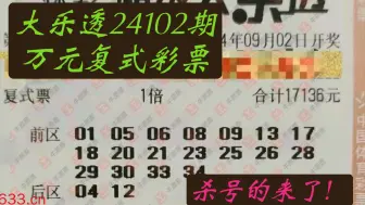 Tải video: 大乐透24102期万元复式彩票分享，杀号的来了！