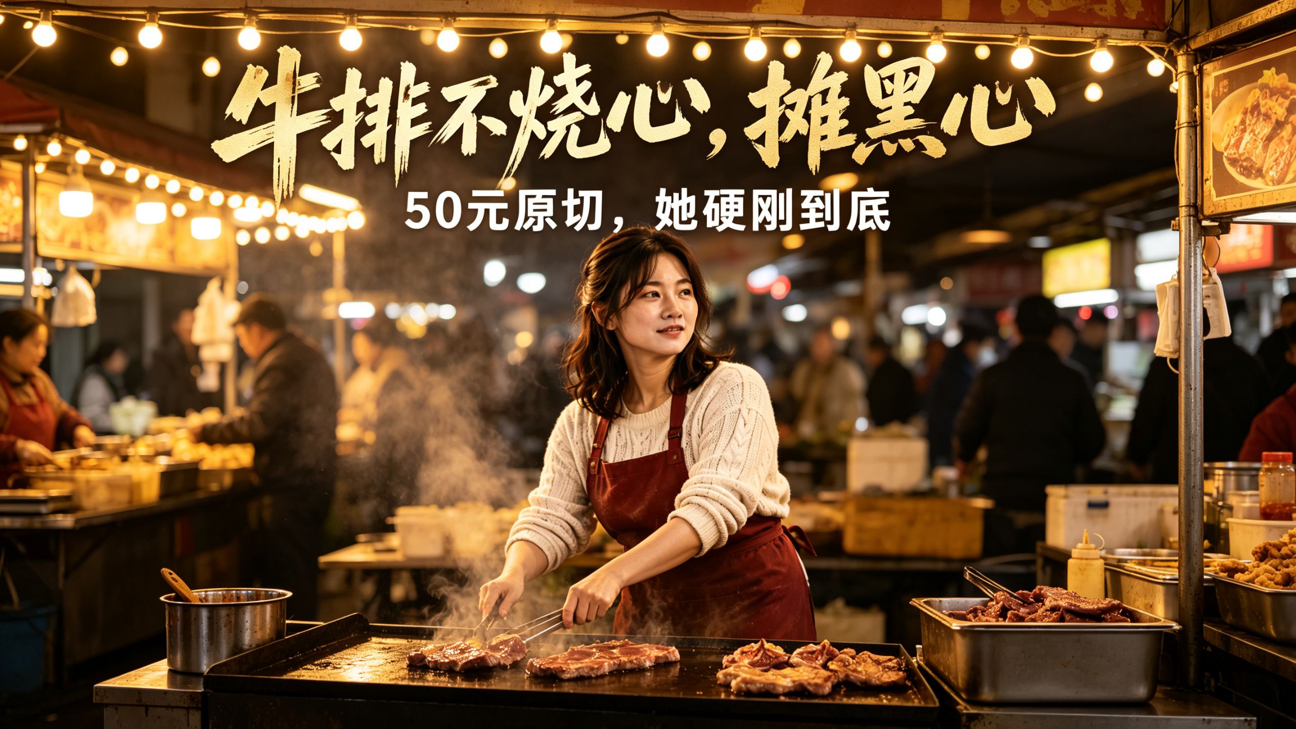 不烧心系列丨牛排不烧心，摊黑心，50 元原切3被9 元低价摊抹黑，她直播公开进货【AI全民制作人】