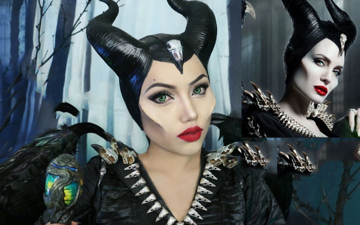 特效仿妆,迪士尼《沉睡魔咒》 妆容大变身,最强修容_哔哩哔哩_bili