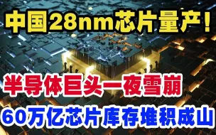 下载视频: 中国28nm芯片量产！半导体巨头一夜雪崩，60万亿芯片库存堆积成山，卖不出去