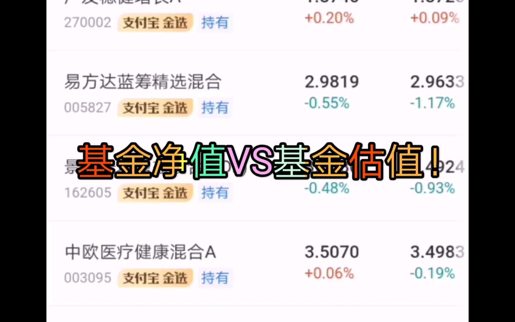 基金当天净值VS基金当天估值哔哩哔哩bilibili