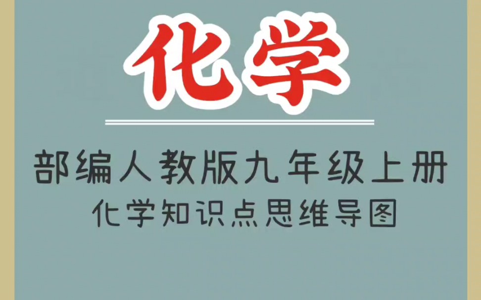 [图]部编人教版九年级上册化学知识点思维导图