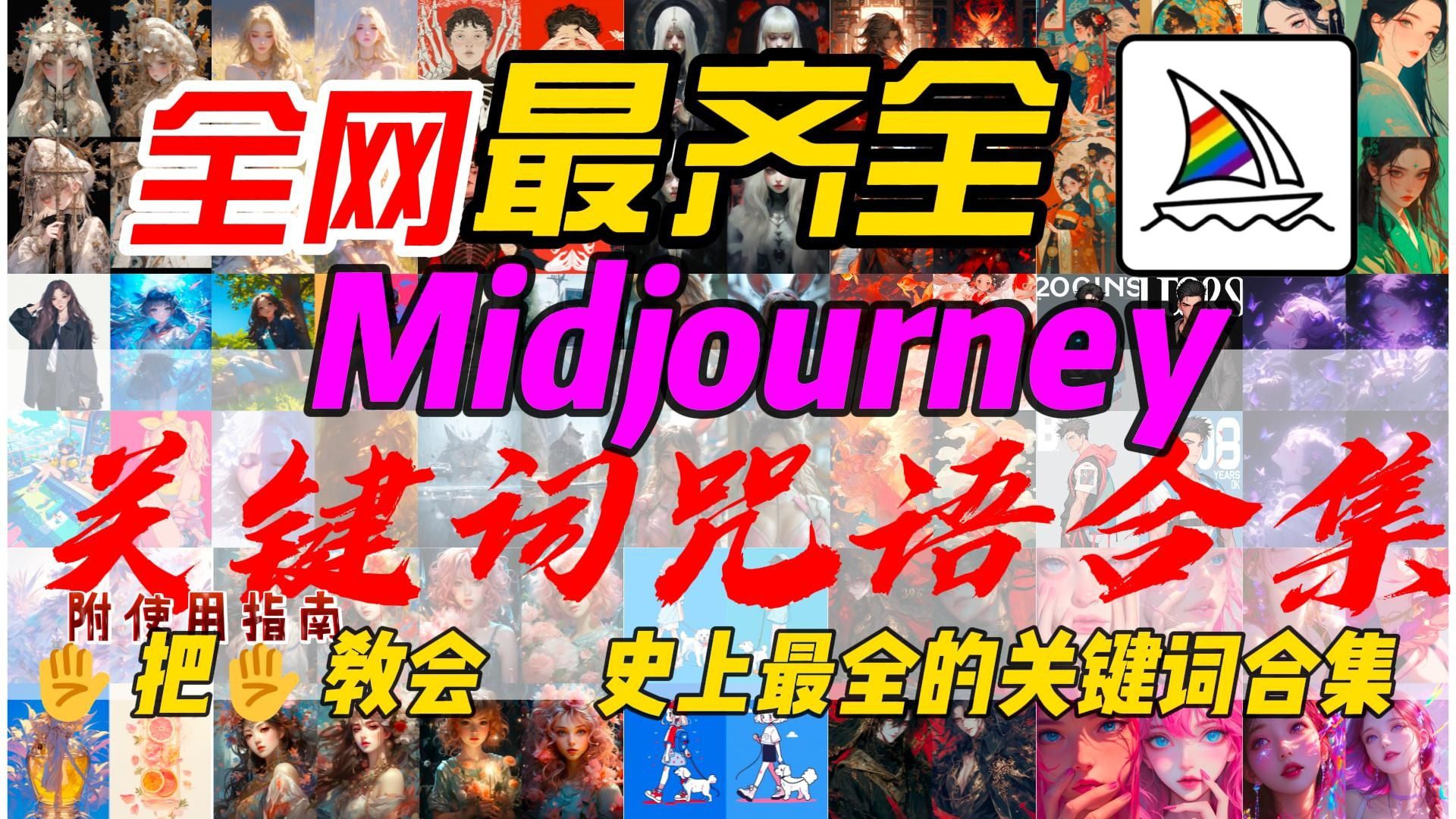 0基础小白怎么入门midjourney?2024年8月最新版本midjournry史上最全关键词咒语合集!2024最新V6版本新手保姆级(附安装包教程)哔哩哔哩bilibili