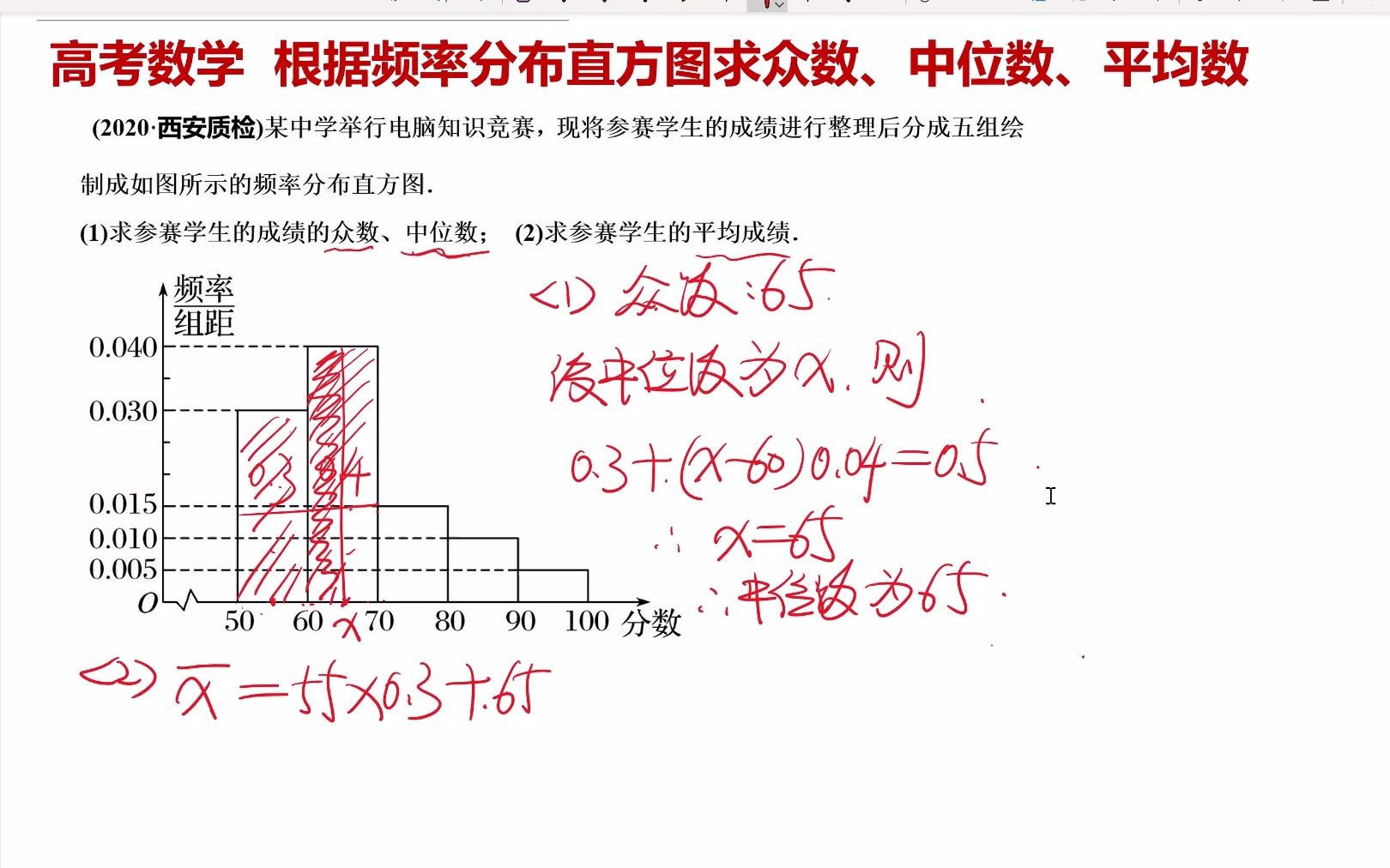 频率分布直方图中位数图片