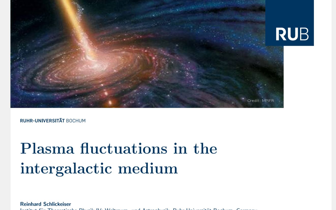 [图]Plasma fluctuations in the intergalactic medium