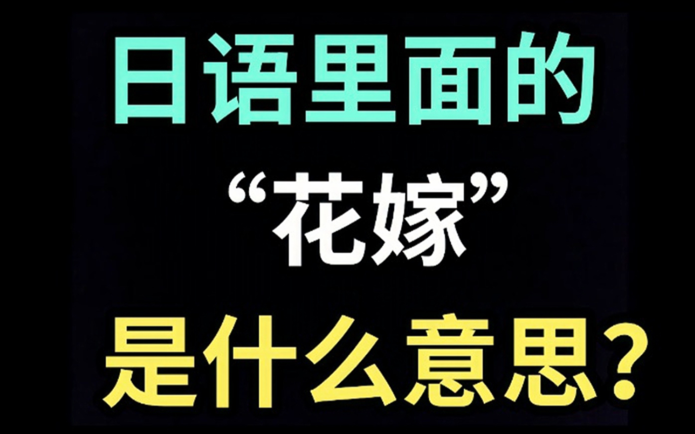 日语里的“花嫁”是什么意思?【每天一个生草日语】哔哩哔哩bilibili