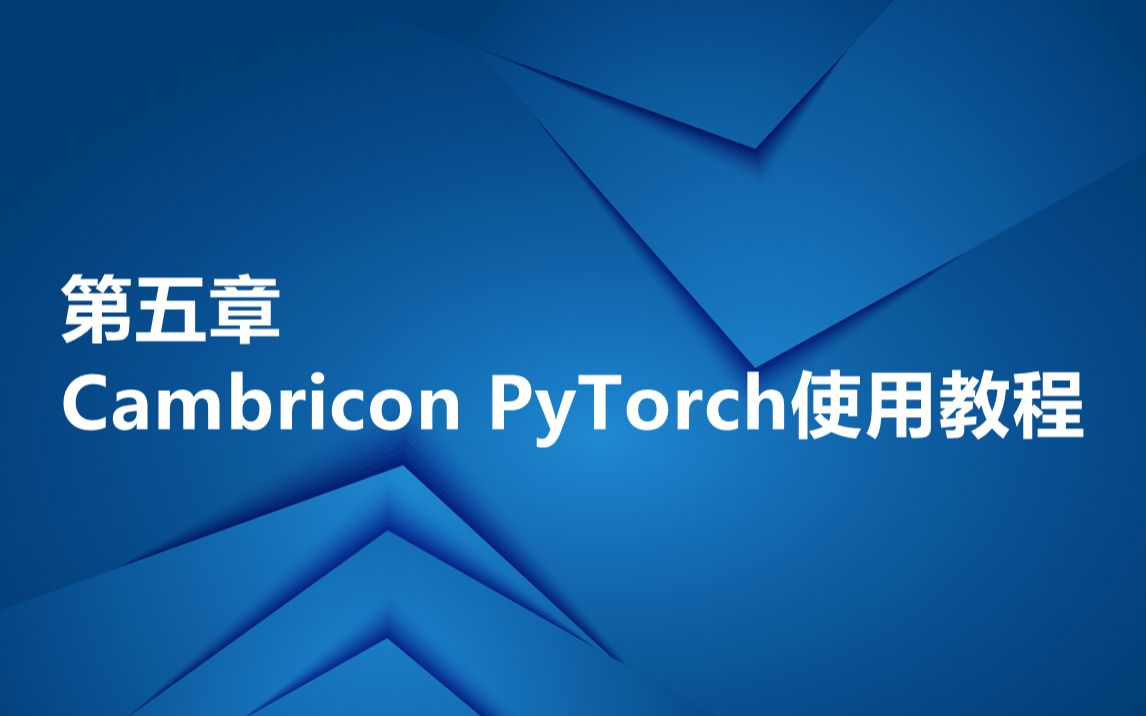 寒武纪软件栈基础课程第五章 Cambricon PyTorch使用教程哔哩哔哩bilibili