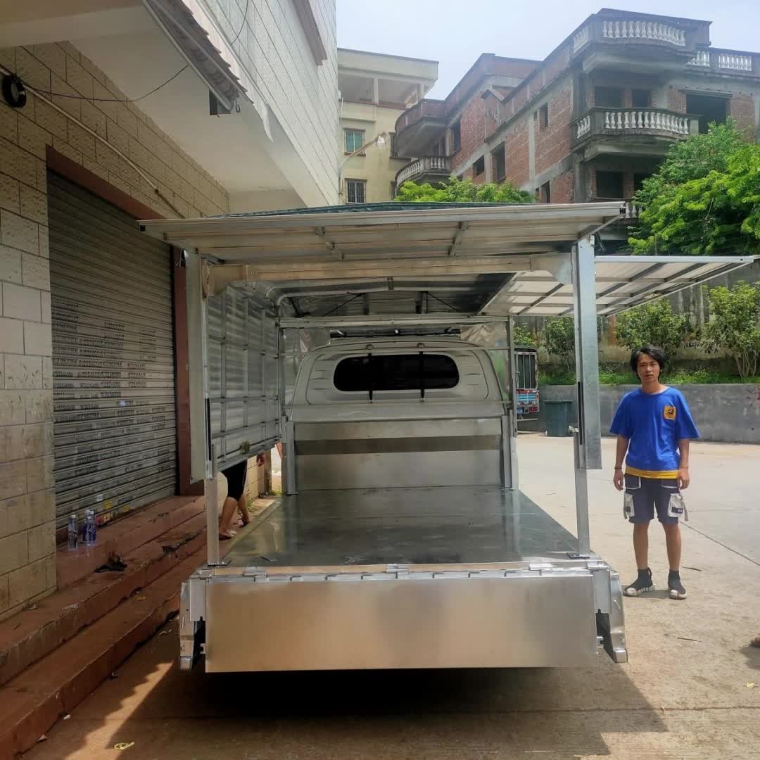 华信水果车厢摆摊三面开地摊神器订制车厢推拉掀起卖水果活动车厢【7