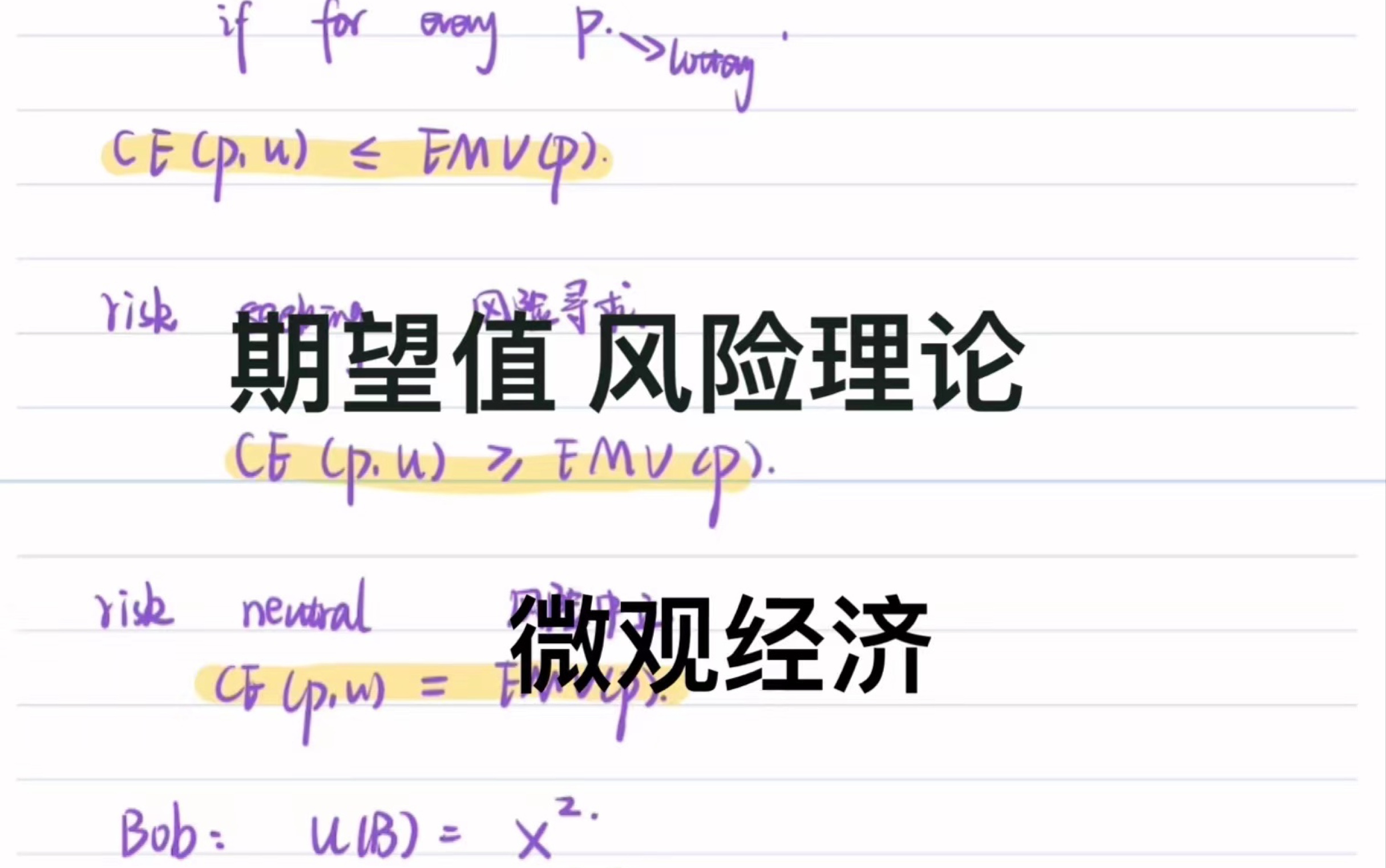 中级微观经济学|期望值理论|风险分析|效用函数哔哩哔哩bilibili